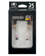 Load image into Gallery viewer, Spartacus Adjustable Broad Tip Nipple Clamps W-purple Beads