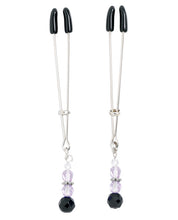 Load image into Gallery viewer, Spartacus Adjustable Tweezer Nipple Clamps W-purple Beads