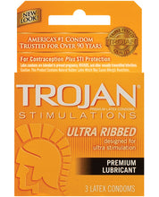 Load image into Gallery viewer, Trojan Ribbed Condoms - Box Of 3