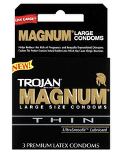 Load image into Gallery viewer, Trojan Magnum Thin Condoms - Box Of 3