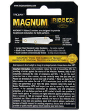 Load image into Gallery viewer, Trojan Magnum Ribbed Condoms - Box Of 3