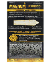 Load image into Gallery viewer, Trojan Magnum Ribbed Condoms - Box Of 12