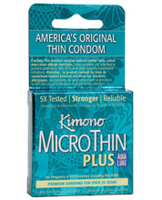 Load image into Gallery viewer, Kimono Micro Thin Aqua Lube Condom - Box Of 3