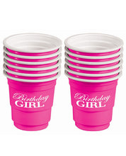 Load image into Gallery viewer, Birthday Girl Plastic Shot Glasses - Pink Set Of 12