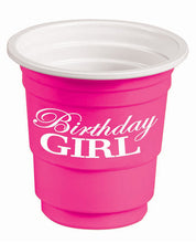 Load image into Gallery viewer, Birthday Girl Plastic Shot Glasses - Pink Set Of 12