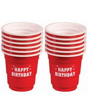 Load image into Gallery viewer, Happy Birthday Plastic Shot Glasses - Red Set Of 12