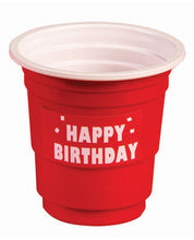 Load image into Gallery viewer, Happy Birthday Plastic Shot Glasses - Red Set Of 12
