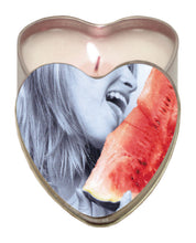 Load image into Gallery viewer, Earthly Body Suntouched Hemp Edible Candle - 4.7 Oz Heart Tin Watermelon