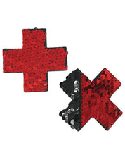 Load image into Gallery viewer, Pastease Color Changing Flip Sequins Cross - Red-black O-s