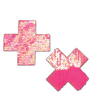 Load image into Gallery viewer, Pastease Color Changing Flip Sequins Cross - Pink O-s