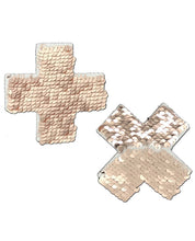 Load image into Gallery viewer, Pastease Color Changing Flip Sequins Cross - Rose Gold O-s