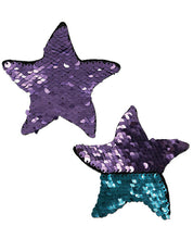 Load image into Gallery viewer, Pastease Color Changing Flip Sequins Starfish - Purple-turquoise O-s