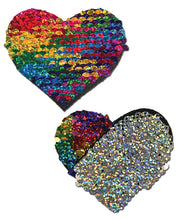 Load image into Gallery viewer, Pastease Color Changing Flip Sequins Heart - Rainbow O-s