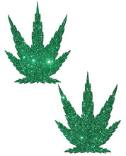 Load image into Gallery viewer, Pastease Glitter Marijuana Leaf - Green O-s