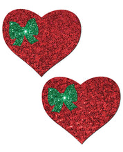 Load image into Gallery viewer, Pastease Glitter Heart W-bow -green O-s
