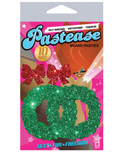 Load image into Gallery viewer, Pastease Glitter Wreath W-bow Nipple Covers - Red O-s
