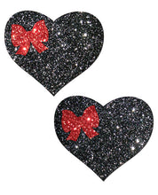 Load image into Gallery viewer, Pastease Glitter Heart W-bow - Black O-s