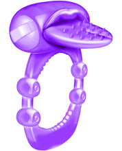 Load image into Gallery viewer, Nubby Tongue X-treme Vibrating Pleasure Ring - Purple