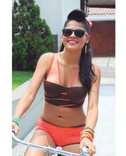 Load image into Gallery viewer, Strappy, Padded Bra W-underwire &amp; Adjustable &amp; Removable Straps Brown-coral 34