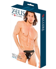 Load image into Gallery viewer, Zeus Wet Look Jock Thong Black O-s