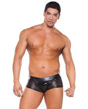 Load image into Gallery viewer, Zeus Wet Look Shorts Black O-s