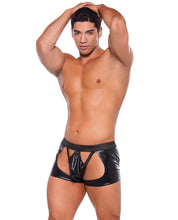 Load image into Gallery viewer, Zeus Wet Look Chaps W-thong Black O-s