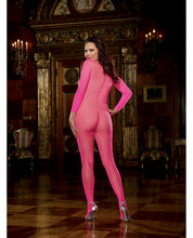 Load image into Gallery viewer, Fishnet Long Sleeved Open Crotch Bodystocking Pink Qn