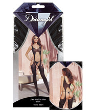 Load image into Gallery viewer, Sheer Suspender Tank Bodystocking Black O-s