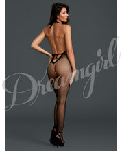 Load image into Gallery viewer, Fishnet Halter Bodystocking Black O-s