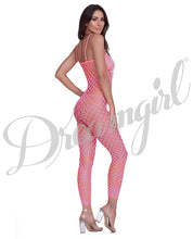 Load image into Gallery viewer, Simply Sexy Convertible Diamond Pattern Open Crotch Bodystocking - Doubles As Crop Top- Rnbw- Os