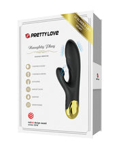 Load image into Gallery viewer, Pretty Love Naughty Play Liquid Silicone Sucking Rabbit - Black &amp; Gold