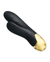 Load image into Gallery viewer, Pretty Love Naughty Play Liquid Silicone Sucking Rabbit - Black &amp; Gold