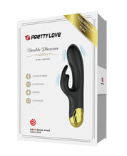 Load image into Gallery viewer, Pretty Love Double Pleasure Liquid Silicone 7 Function Rabbit - Black &amp; Gold