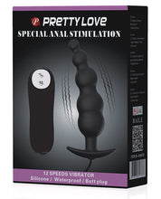 Load image into Gallery viewer, Pretty Love Vibrating Bead Shaped Butt Plug - Black