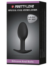 Load image into Gallery viewer, Pretty Love 3.34" Silicone Anal Plug W-ball - Black