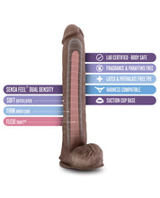 Load image into Gallery viewer, Blush Au Naturel Daddy 14" Sensa Feel Dual Density Dong W-suction Cup - Chocolate