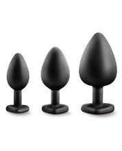 Load image into Gallery viewer, Blush Luxe Bling Plugs Training Kit - Black W-red Gems