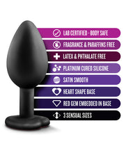 Load image into Gallery viewer, Blush Luxe Bling Plugs Training Kit - Black W-red Gems