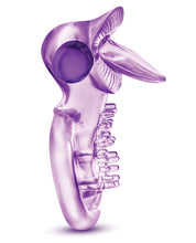 Load image into Gallery viewer, Blush Play With Me Lick It Vibrating Double Strap Cockring - Purple