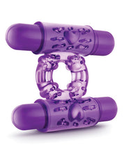 Load image into Gallery viewer, Blush Play With Me Double Play Dual Vibrating Cockring - Purple
