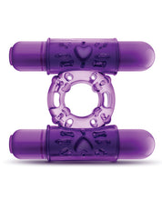 Load image into Gallery viewer, Blush Play With Me Double Play Dual Vibrating Cockring - Purple