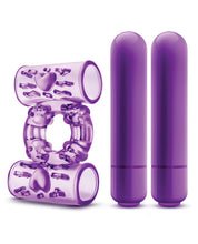 Load image into Gallery viewer, Blush Play With Me Double Play Dual Vibrating Cockring - Purple