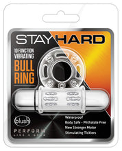 Load image into Gallery viewer, Blush Stay Hard 10 Function Vibrating Bull Ring Cock Ring - Clear