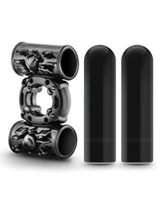 Load image into Gallery viewer, Blush Performance Plus Double Thunder Vibrating Cock Ring - Black