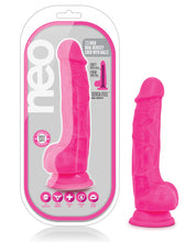 Load image into Gallery viewer, Blush Neo 7.5" Dual Density Cock W-balls - Neon Pink