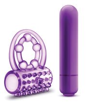 Load image into Gallery viewer, Blush Play With Me The Player Vibrating Double Strap Cockring - Purple