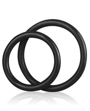 Load image into Gallery viewer, Blue Line C&amp;b Silicone Cock Ring Set - Black