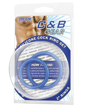 Load image into Gallery viewer, Blue Line C&amp;b Silicone Cock Ring Set - Blue