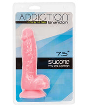 Load image into Gallery viewer, Addiction Brandon 7.5" Glow In The Dark Dildo - Pink