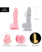 Load image into Gallery viewer, Addiction Brandon 7.5" Glow In The Dark Dildo - Pink